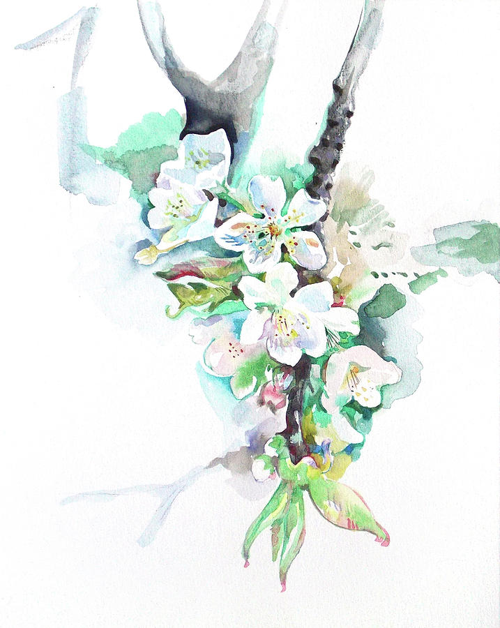 Blooming apple tree Painting by Katya Atanasova