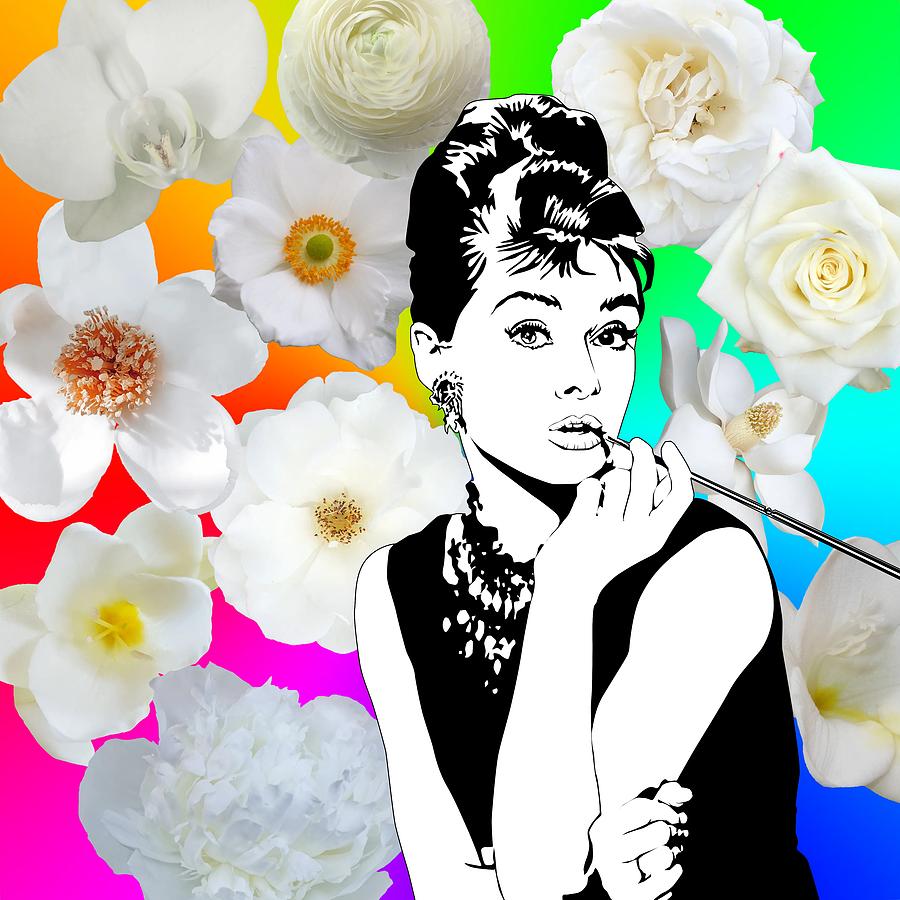 Flower Mixed Media - Blooming Audrey Hepburn by Marianna Mills