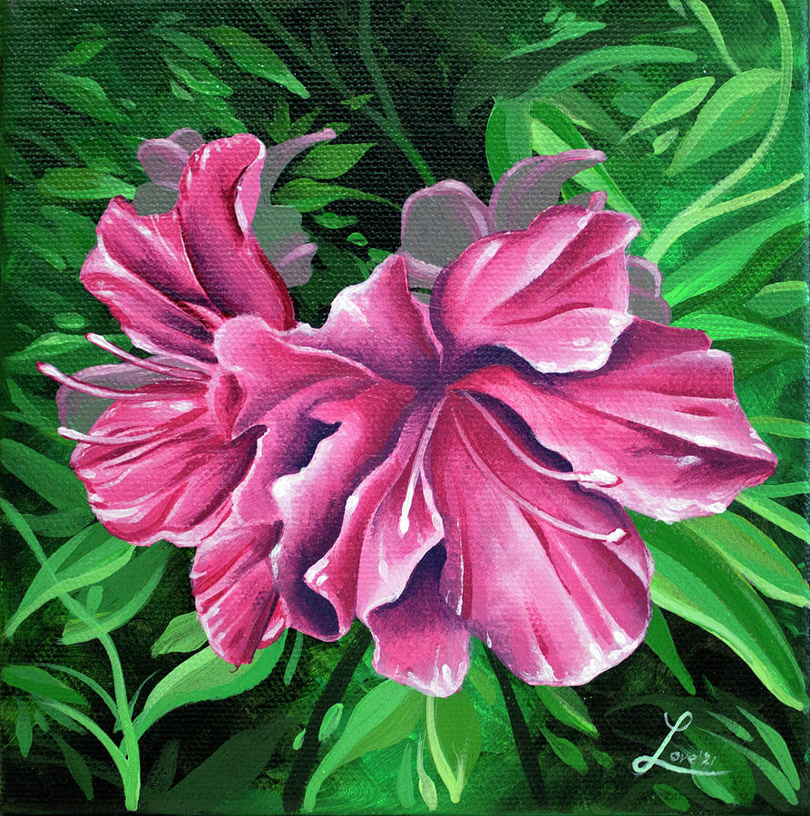 Blooming Azaleas Painting by William Love