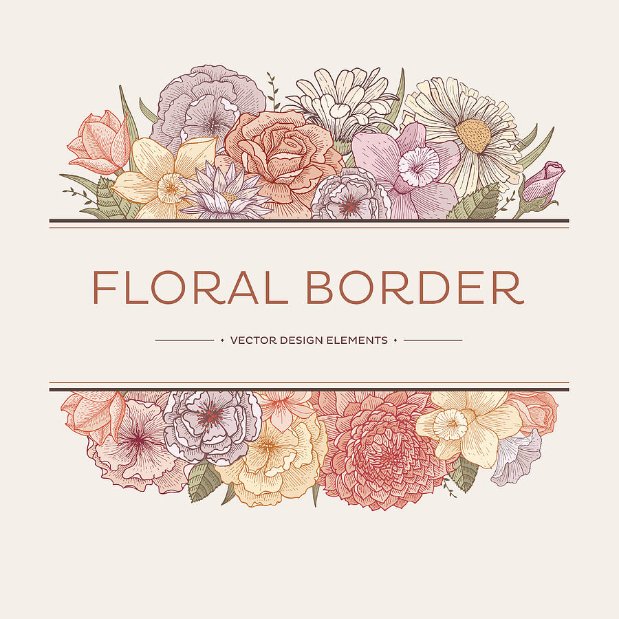 Blooming borders Drawing by Miakievy