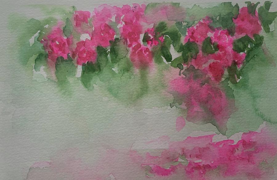 Blooming Camillia Tree in Spring Painting by Christine Marie Rose