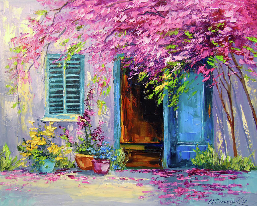 Blooming courtyard Painting by Olha Darchuk - Fine Art America