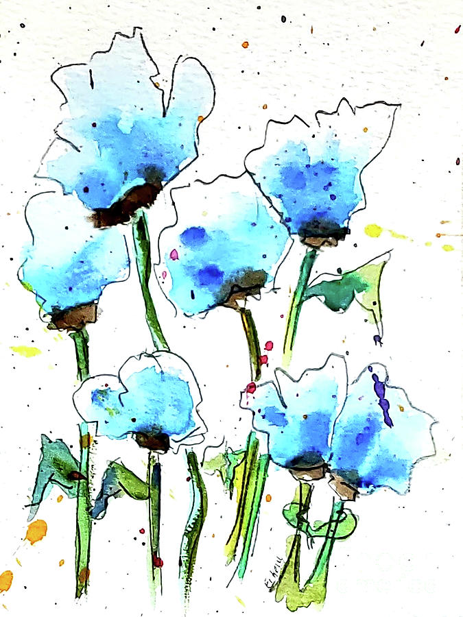 Blooming in Blue 4 U Painting by Eileen Kelly