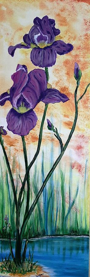 Blooming Iris Painting by Evi Green