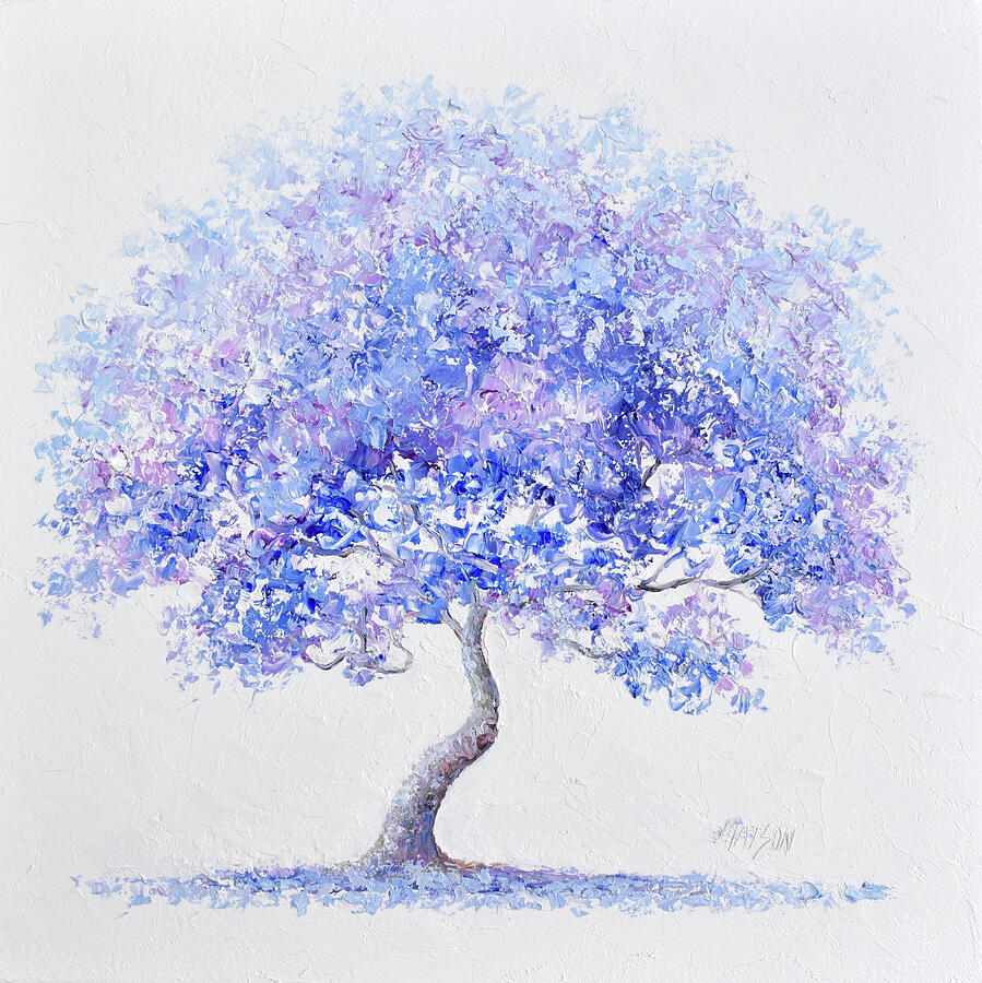 Blooming Jacaranda Tree painting Painting by Jan Matson Blooming Jacaranda Tree painting Painting by Jan Matson