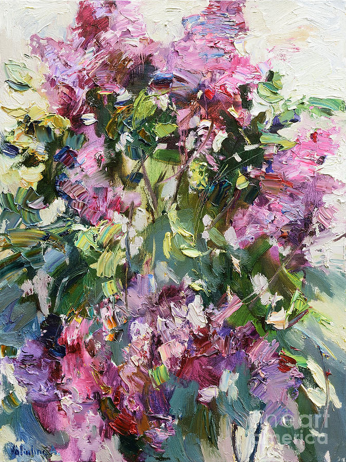 Blooming lilac - Original oil painting Painting by Anastasiya Valiulina ...