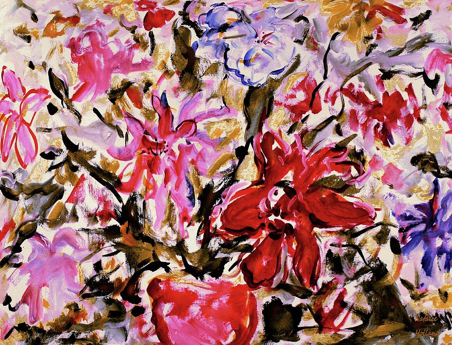 Blooming Lilies Painting by Natalie Holland