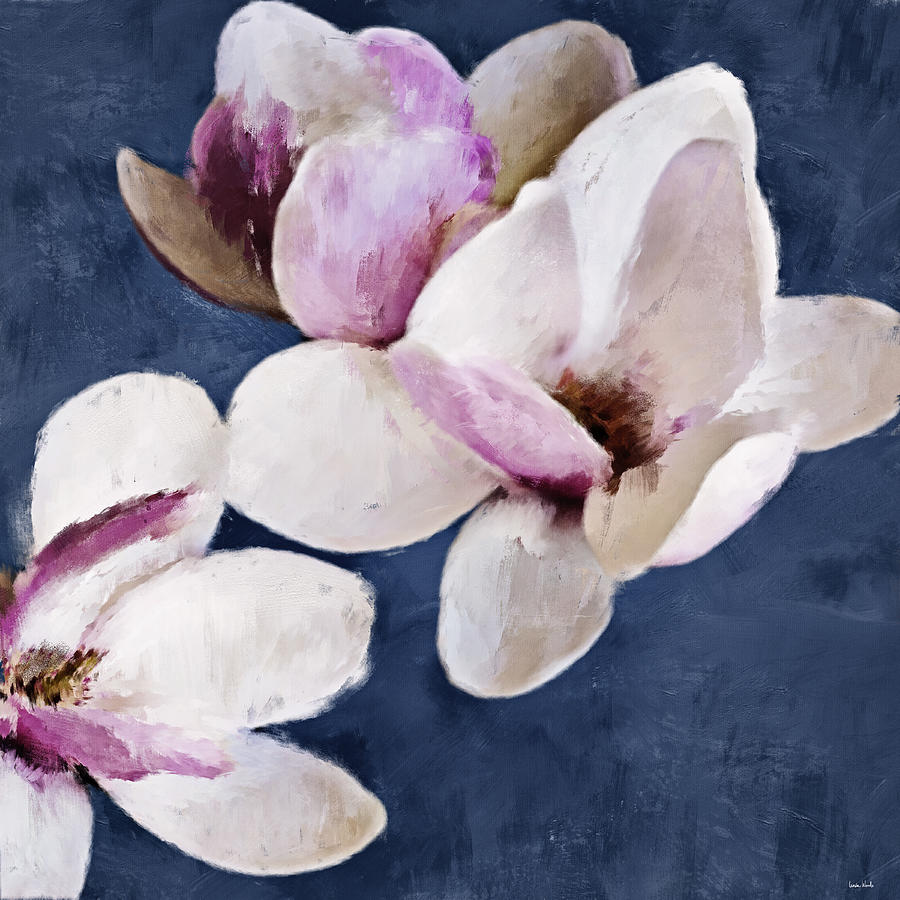 Blooming Magnolias- Art by Linda Woods Mixed Media by Linda Woods