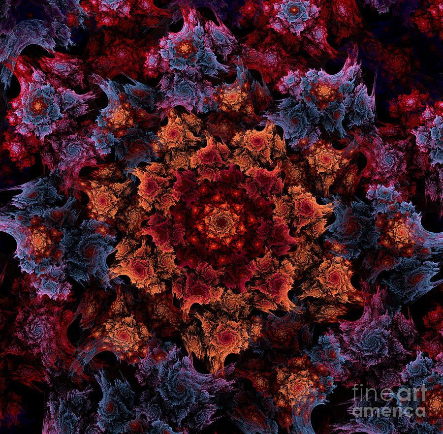 Magic Digital Art - Blooming spiral. by Larissa Antonova