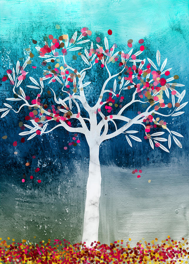 Blooming Tree Of Life- Art by Linda Woods Mixed Media by Linda Woods