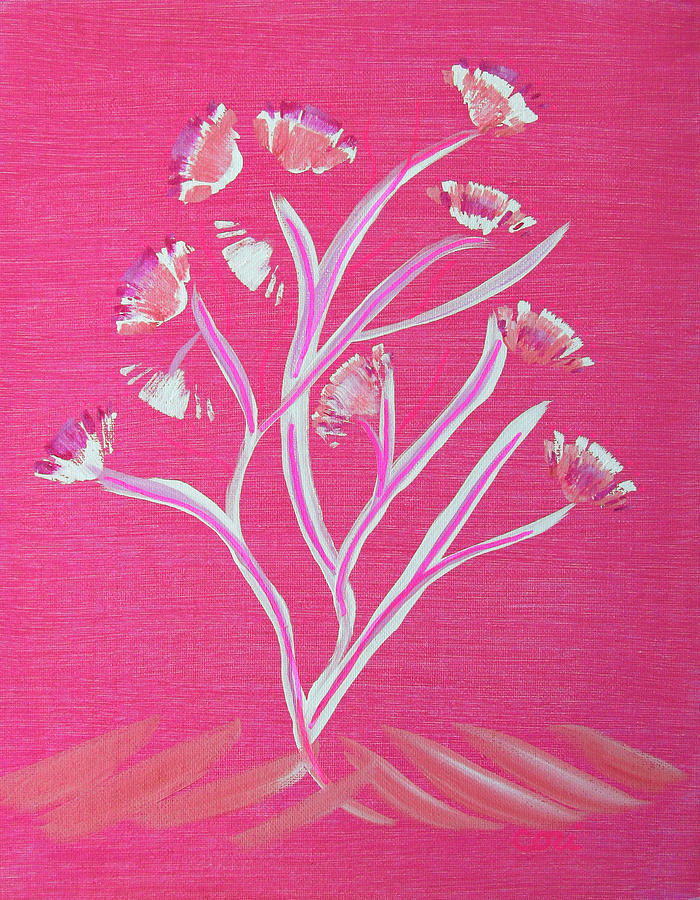 Blooming Tree Pink Painting by Corinne Carroll