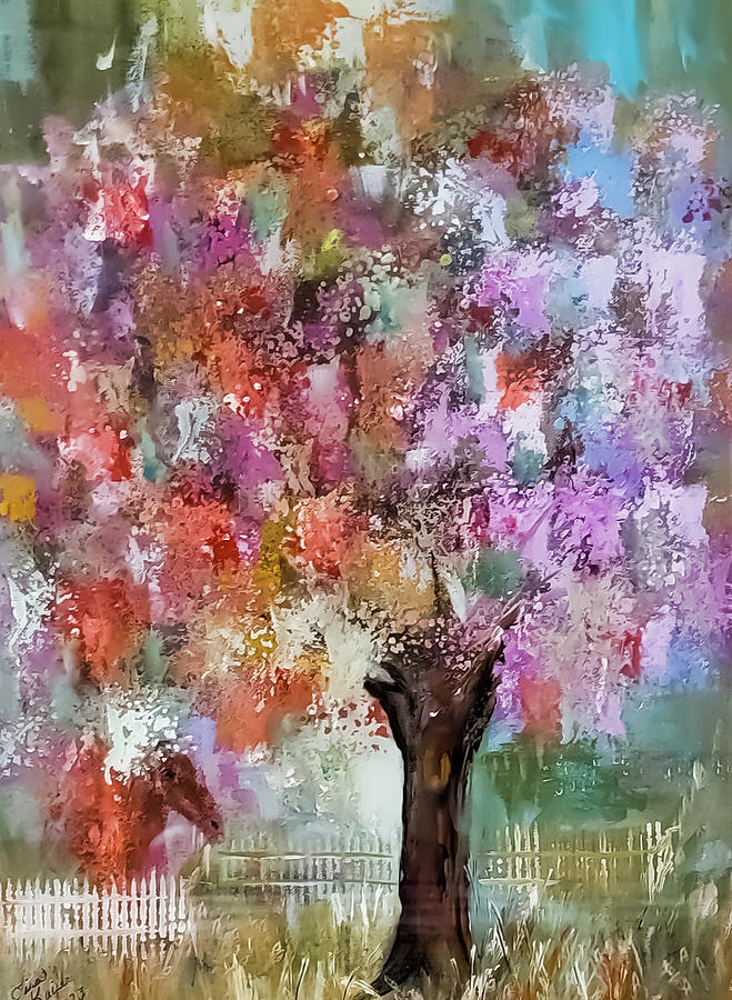 Blooming Tree Spring Painting by Lisa Kaiser