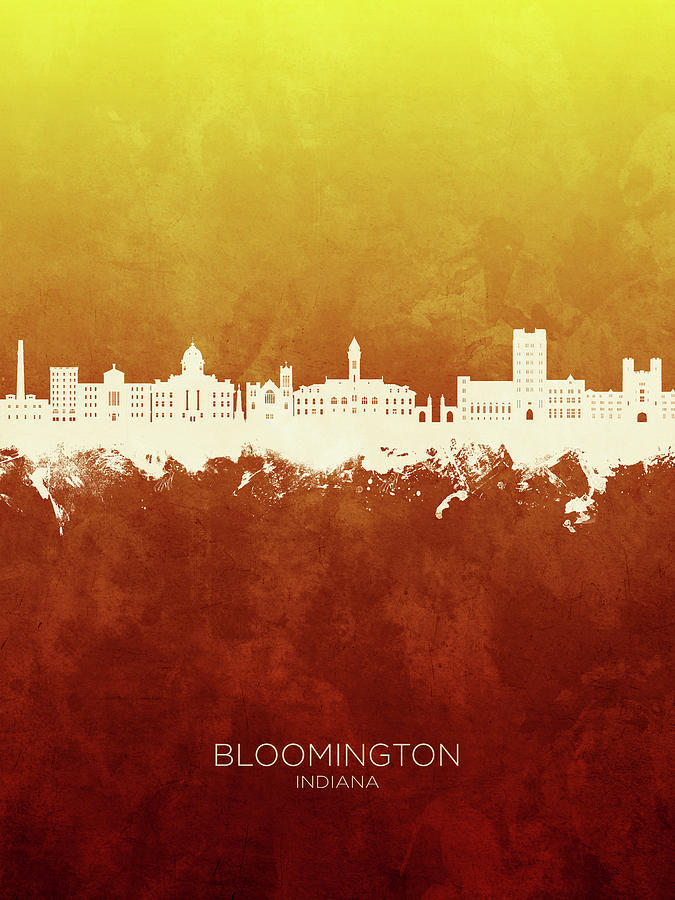 Bloomington Indiana Skyline #02 Digital Art by Michael Tompsett