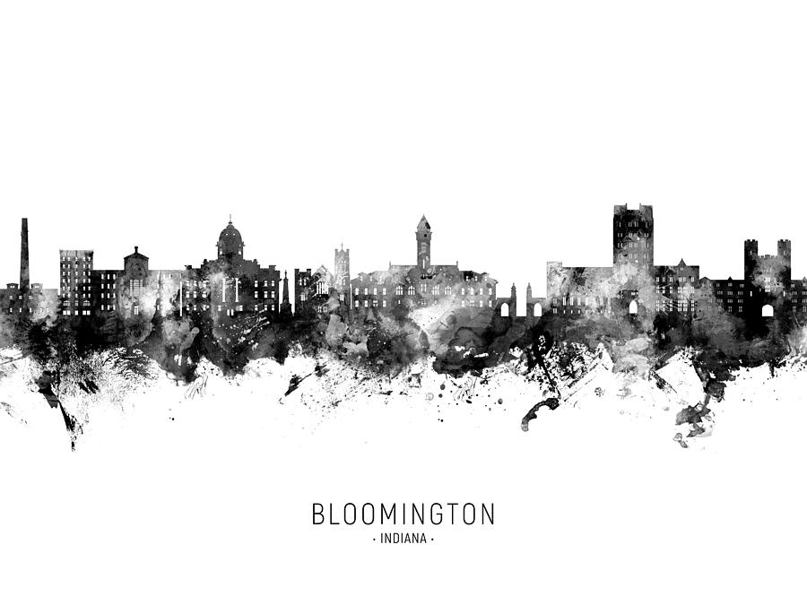 Bloomington Indiana Skyline #66 Digital Art by Michael Tompsett