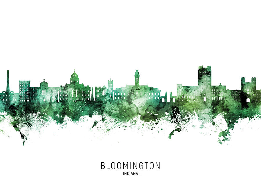 Bloomington Indiana Skyline #72 Digital Art by Michael Tompsett