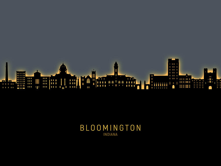 Bloomington Indiana Skyline #78 Digital Art by Michael Tompsett