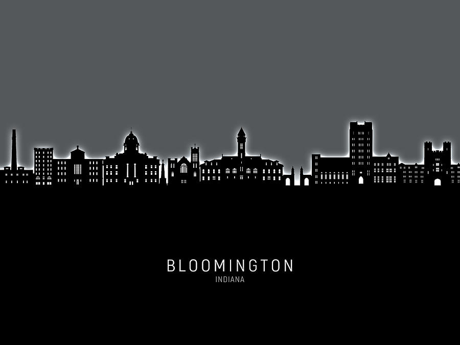 Bloomington Indiana Skyline #79 Digital Art by Michael Tompsett