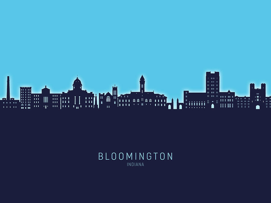 Bloomington Indiana Skyline #81 Digital Art by Michael Tompsett