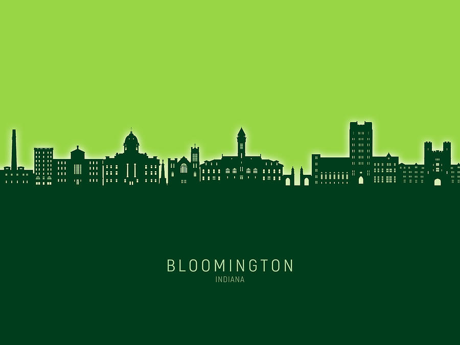Bloomington Indiana Skyline #82 Digital Art by Michael Tompsett