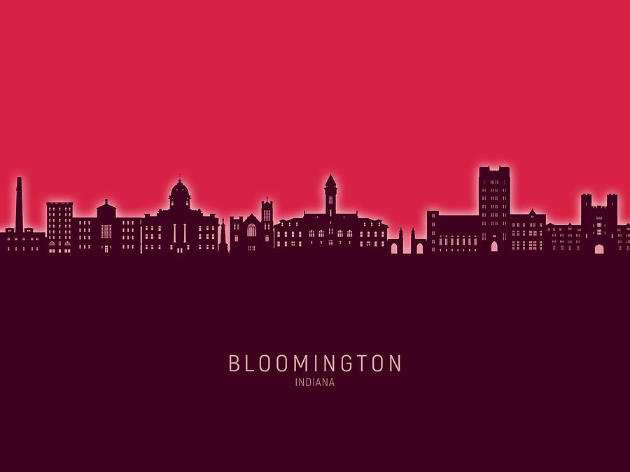 Bloomington Indiana Skyline #84 Digital Art by Michael Tompsett