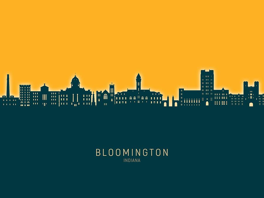 Bloomington Indiana Skyline #85 Digital Art by Michael Tompsett
