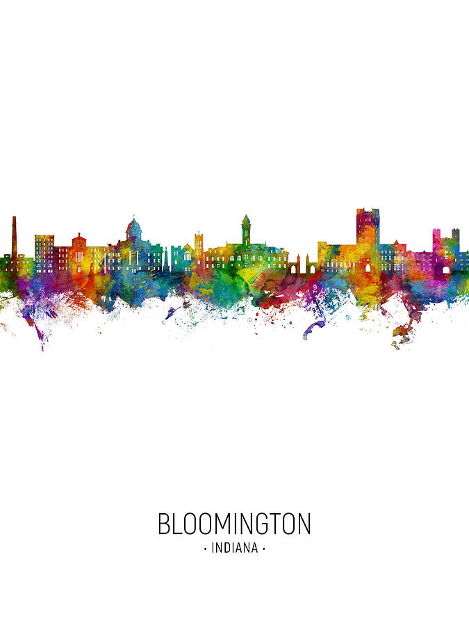 Bloomington Indiana Skyline #87 Digital Art by Michael Tompsett