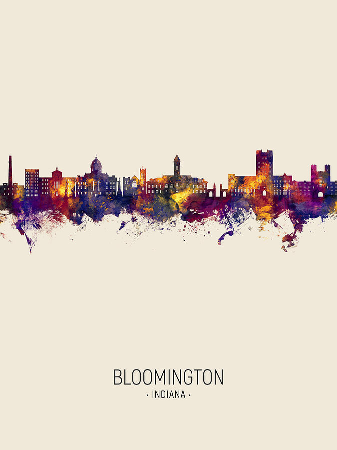 Bloomington Indiana Skyline #88 Digital Art by Michael Tompsett