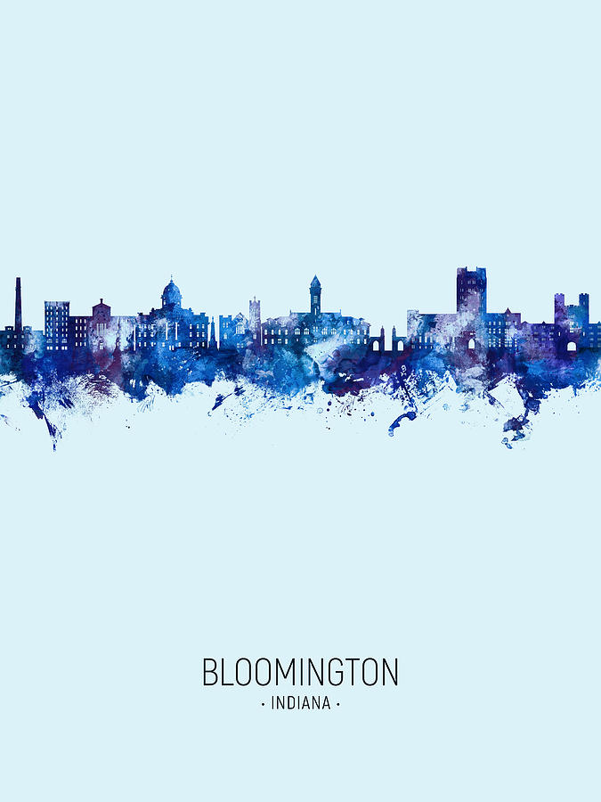 Bloomington Indiana Skyline #89 Digital Art by Michael Tompsett