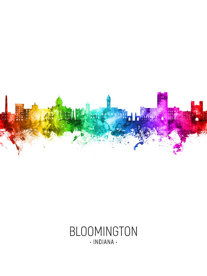 Bloomington Indiana Skyline #90 Digital Art by Michael Tompsett