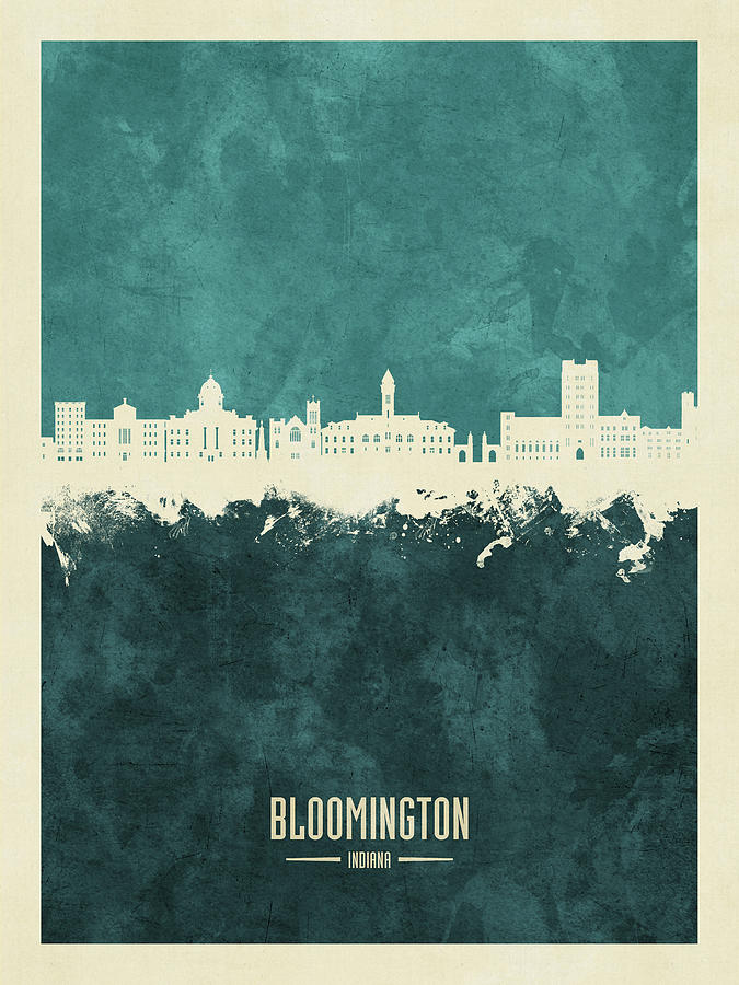 Bloomington Indiana Skyline #94 Digital Art by Michael Tompsett
