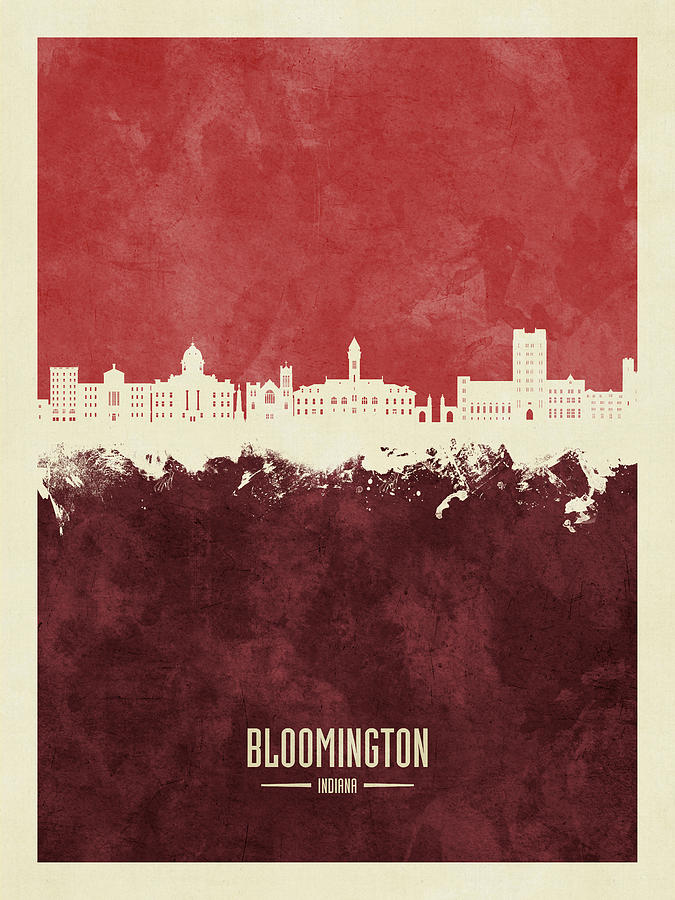Bloomington Indiana Skyline #95 Digital Art by Michael Tompsett