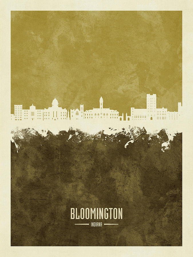 Bloomington Indiana Skyline #96 Digital Art by Michael Tompsett