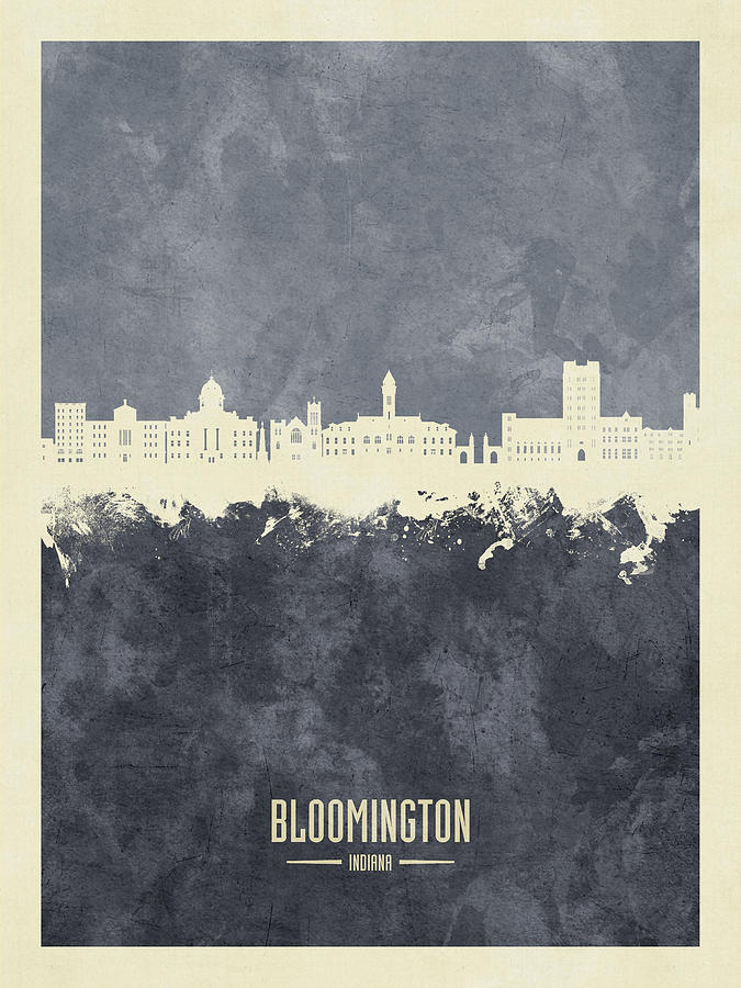 Bloomington Indiana Skyline #97 Digital Art by Michael Tompsett