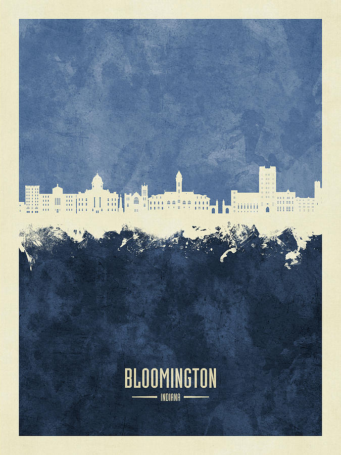 Bloomington Indiana Skyline #98 Digital Art by Michael Tompsett