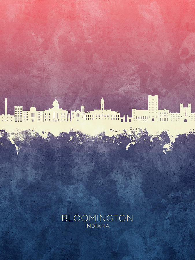 Bloomington Indiana Skyline #99 Digital Art by Michael Tompsett