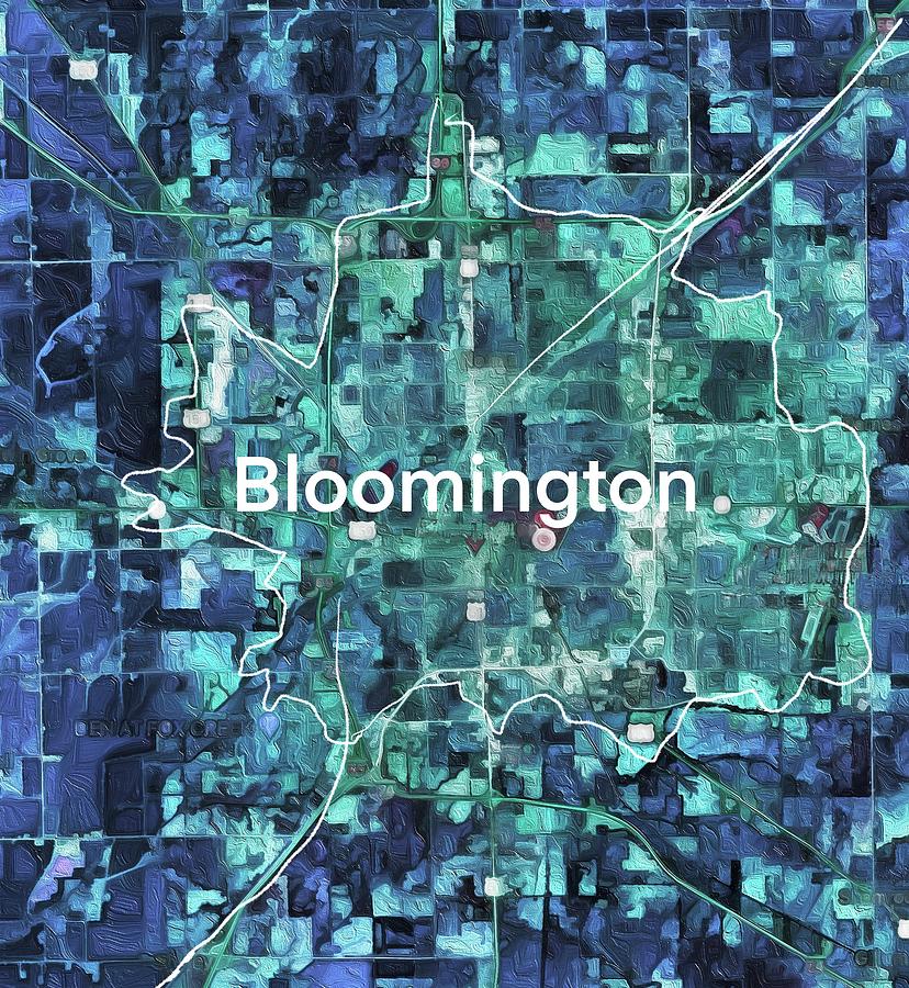 Bloomington Map Photograph by Eileen Backman