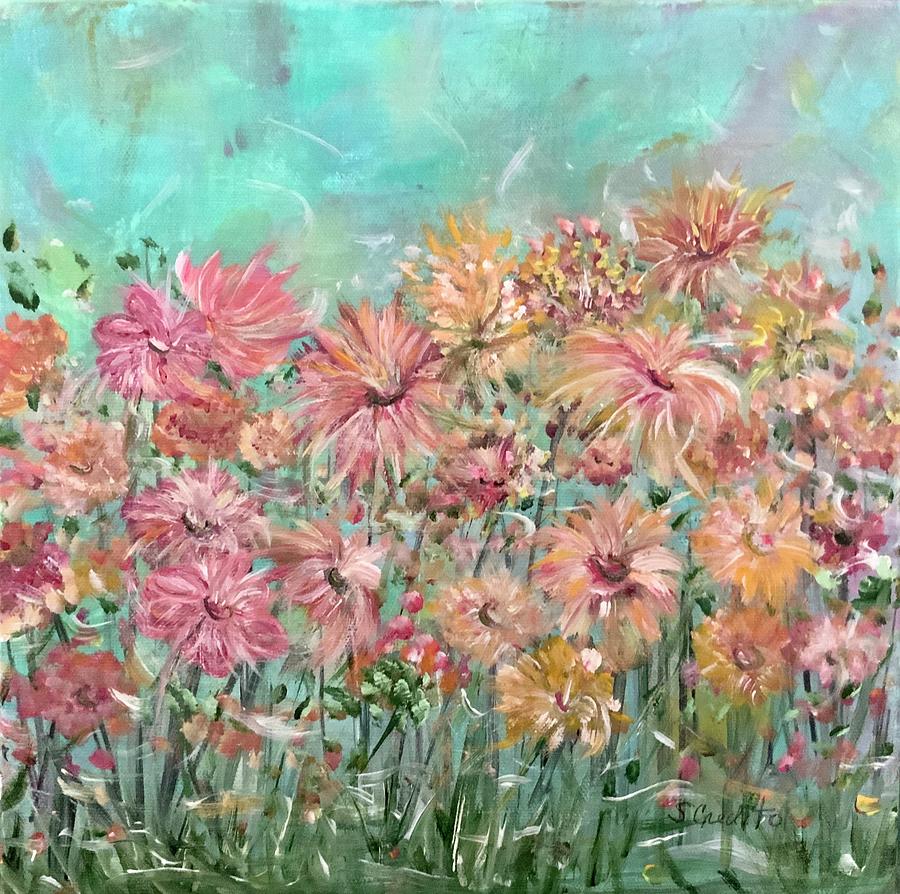 Blooms In Tune Painting By Sara Credito