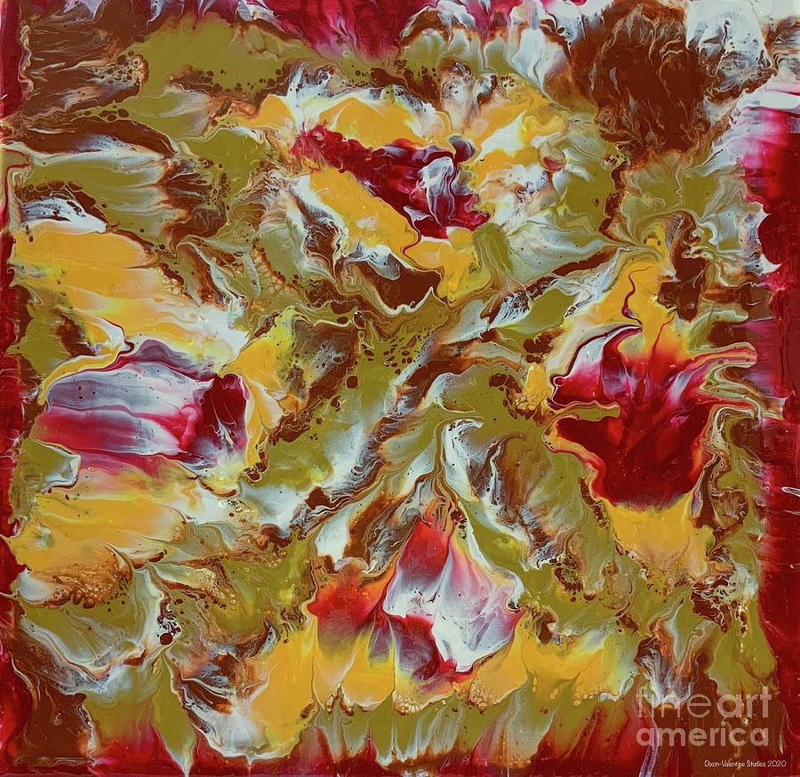 Blooms on fire Painting by Valerie Valentine