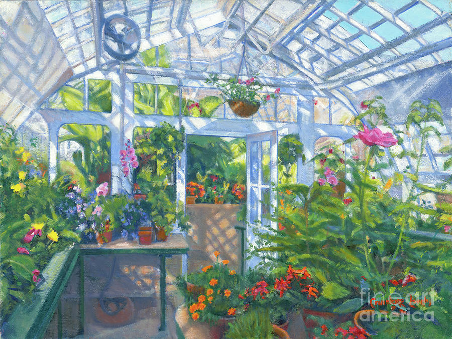 Blooms Under Glass Painting by Candace Lovely
