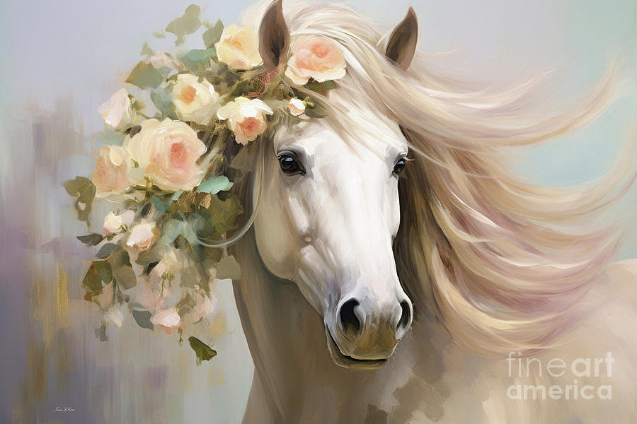 Horse Painting - Blossoming Bride by Tina LeCour
