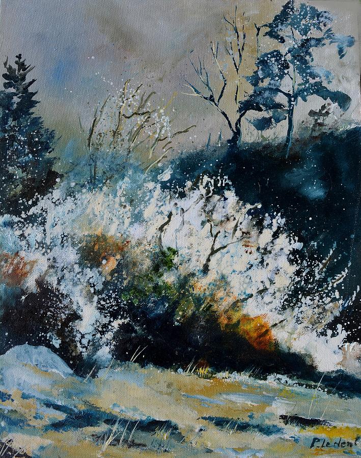 Blossoming hawthorn Painting by Pol Ledent