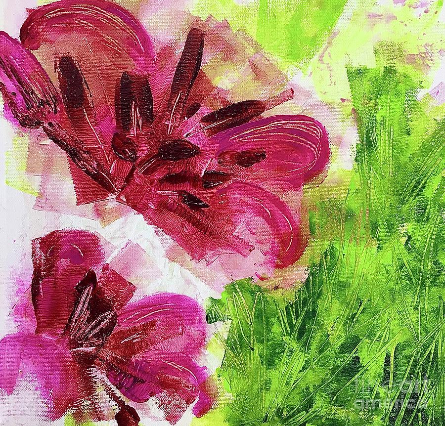 Blossoming Mixed Media by Julie Hoyle
