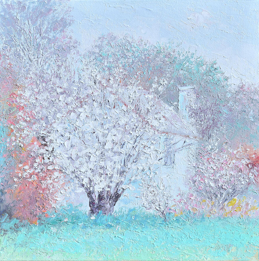 Blossoming serenity, a springtime haven Painting by Jan Matson Blossoming serenity, a springtime haven Painting by Jan Matson