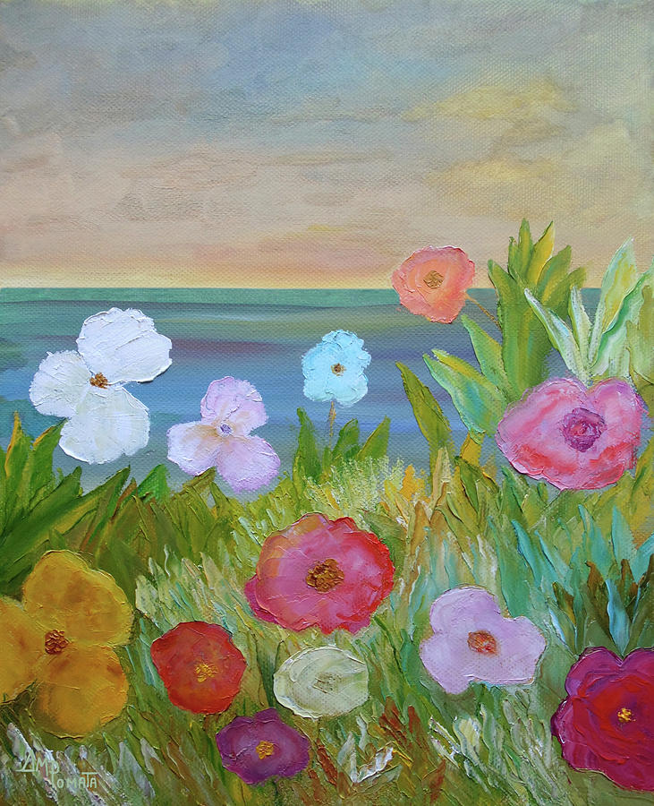 Blossoming Shore Painting by Angeles M Pomata