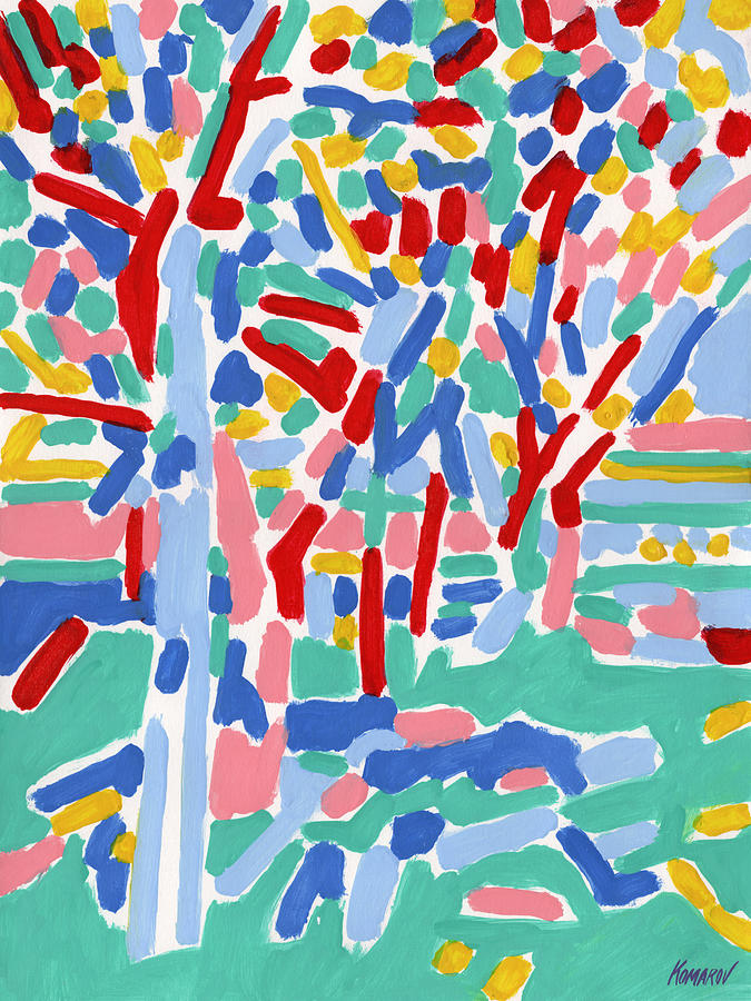 Blossoming Painting - Blossoming spring garden landscape oil painting botanical rural colorful art by Vitali Komarov Blossoming Painting - Blossoming spring garden landscape oil painting botanical rural colorful art by Vitali Komarov