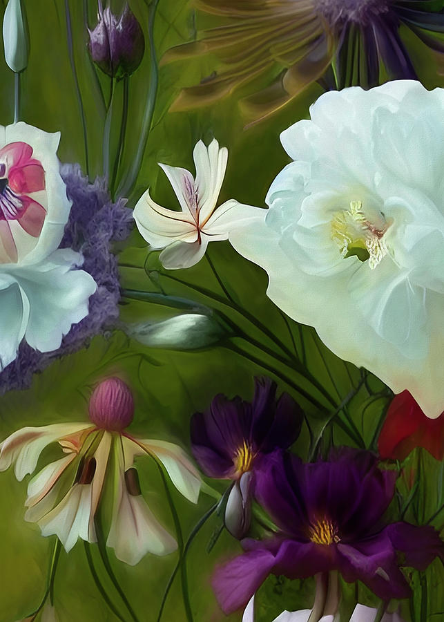 Blossoms From the Magic Garden Mixed Media by Lynda Lehmann
