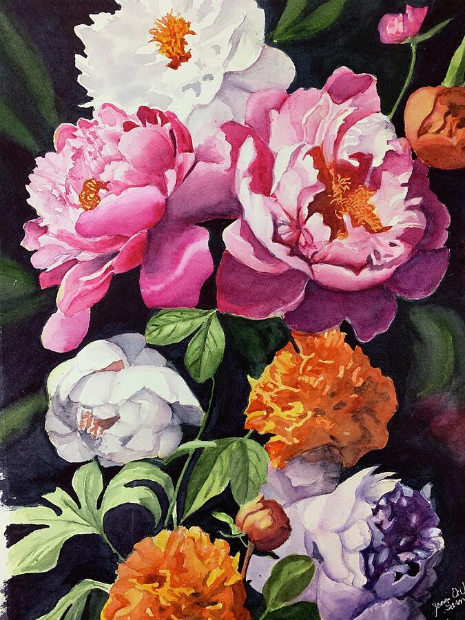 Flower Painting - Blossoms by Jennie DeVeaux Garon