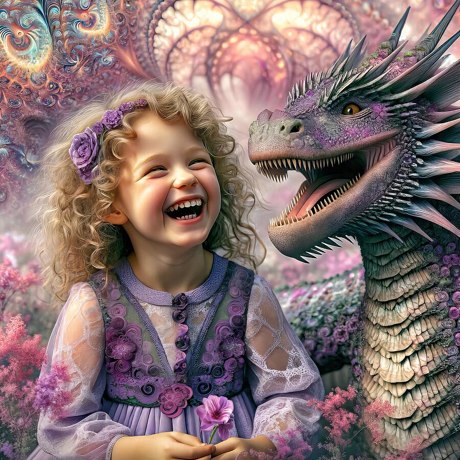Blossoms of Friendship in the Dragons Meadow Digital Art by Bill And Linda Tiepelman
