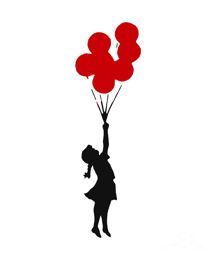 Blow Away Balloon Girl Digital Art by My Banksy - Fine Art America