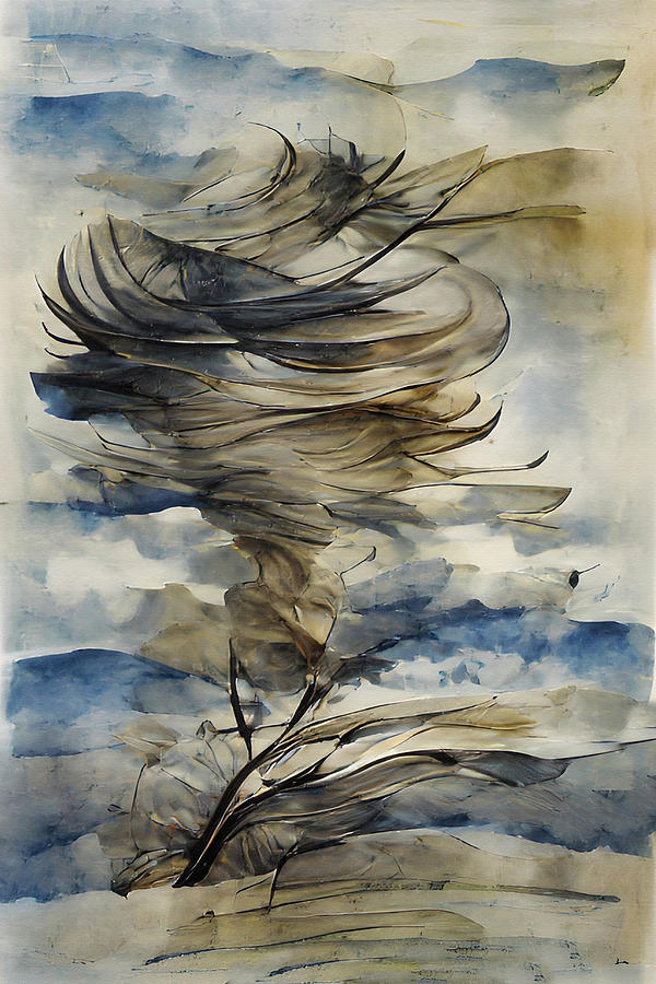 Blowin In The Wind Watercolor Abstract Painting by David Dehner